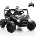 Farmdex 24V Ride on Car Truck, 2 Seater Electric UTV w/Remote Control, 21.5" Spacious Seat Ride on Toy for Kids Aged 3-10, Music, Storage, LED Light, Black