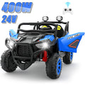 Farmdex 24 Volt 2 Seater Ride on Toys with Remote Control, 400W Powered Ride on Cars 7AH Electric Car w/ Bluetooth, Dashboard, Max Speed 4.4 MPH, Aged 3-8, Spring Suspension, Blue