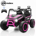 Farmdex 2 Seater Electric Ride on Car Truck, 24V Ride on Toy for Kids Aged 3-10 w/Remote Control, XXL Seat, Music, Storage, LED Light, Pink