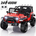 24V 2 Seater Electric Truck Car for Kids, Big Kids Cars To Drive Remote Control, Colorful Led Lights, 3 Speed, Bluetooth Music, Spring Suspension, Farmdex Ride On Toys Gift for Boys & Girls - Red